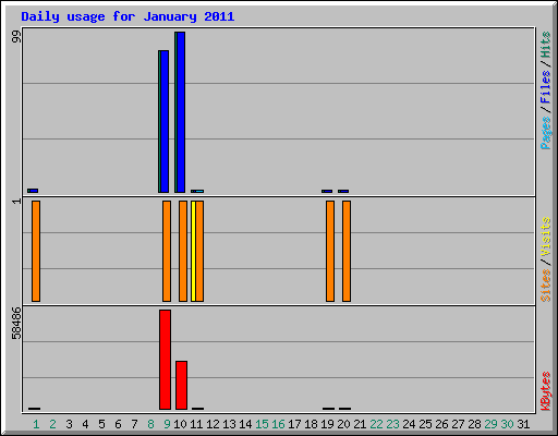 Daily usage for January 2011